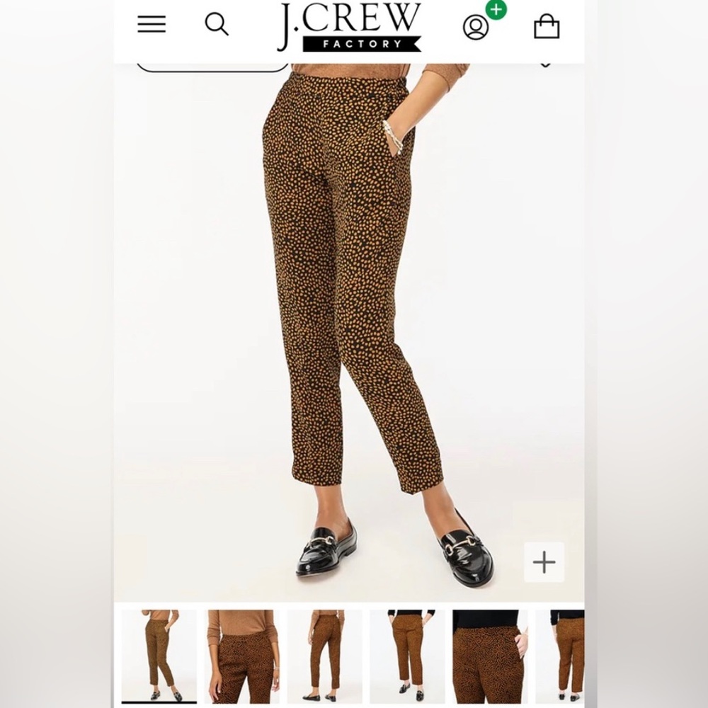 NWT J. Crew Leopard Print Ankle Length “Jamie” Pants size 4